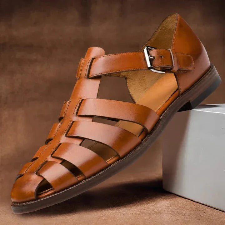 Men's Adjustable Strap Open Toe Sandals - Comfortable Summer Footwear for Outdoor Activities