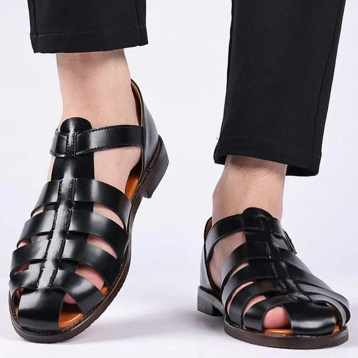 Men's Adjustable Strap Open Toe Sandals - Comfortable Summer Footwear for Outdoor Activities