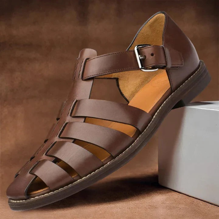 Men's Adjustable Strap Open Toe Sandals - Comfortable Summer Footwear for Outdoor Activities