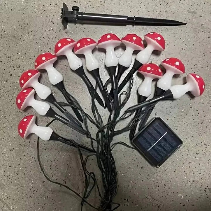 Solar-Powered LED Mushroom Garden Lights with Durable Ground Stakes - Eco-Friendly Outdoor Decor