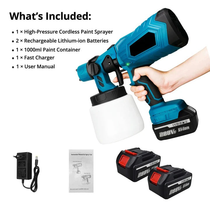 Cordless Handheld Paint Sprayer with Adjustable Spray Settings - Perfect for DIY Projects & Home Improvement
