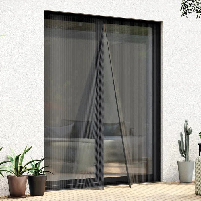 Magnetic Screen Door with Mesh Fabric & Easy Adhesive Installation - Insect & Bug Proof, Hands-Free Entry
