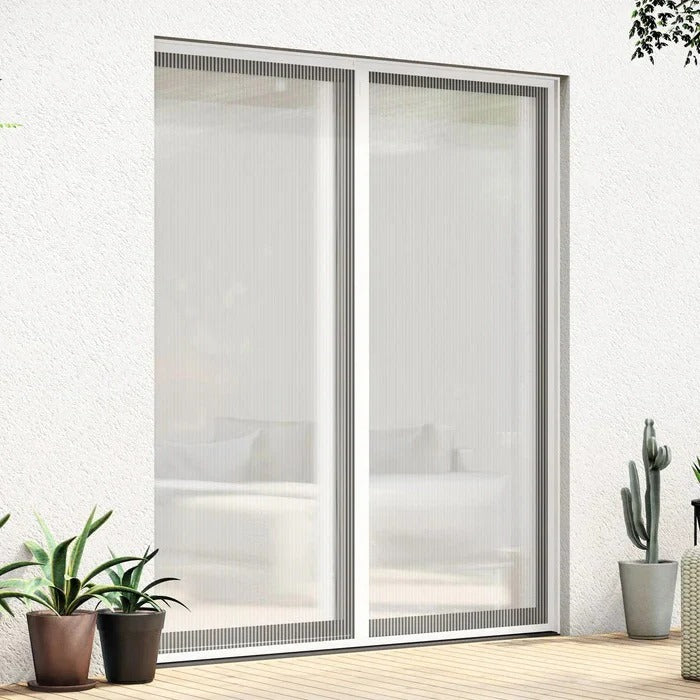 Magnetic Screen Door with Mesh Fabric & Easy Adhesive Installation - Insect & Bug Proof, Hands-Free Entry