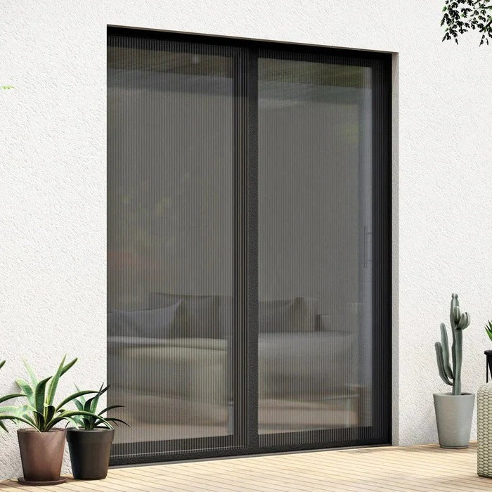 Magnetic Screen Door with Mesh Fabric & Easy Adhesive Installation - Insect & Bug Proof, Hands-Free Entry