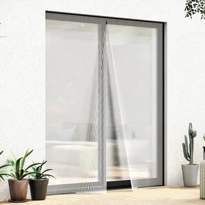 Magnetic Screen Door with Mesh Fabric & Easy Adhesive Installation - Insect & Bug Proof, Hands-Free Entry