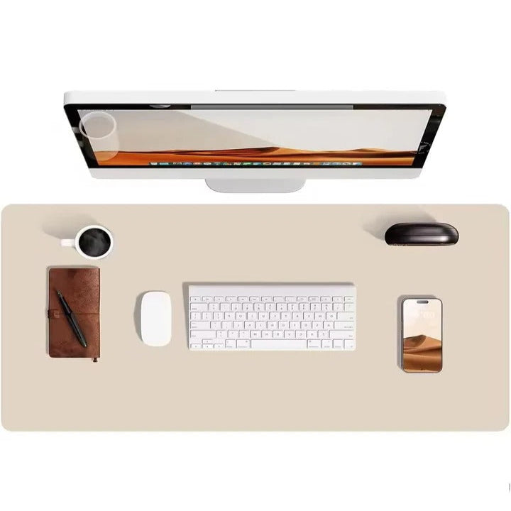 Premium PU Leather Desk Mat with Textured Backing - Stylish Workspace Accessory for Enhanced Comfort and Protection
