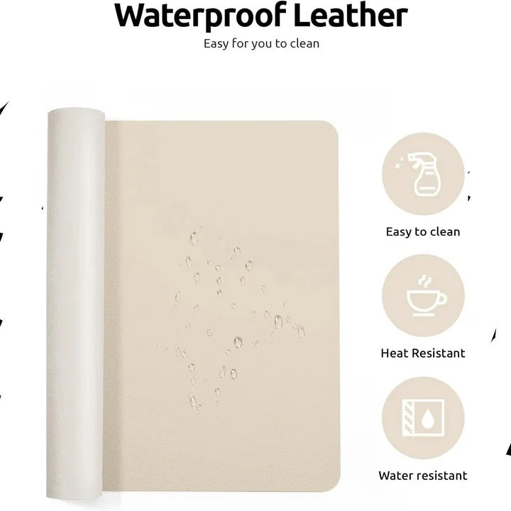 Premium PU Leather Desk Mat with Textured Backing - Stylish Workspace Accessory for Enhanced Comfort and Protection
