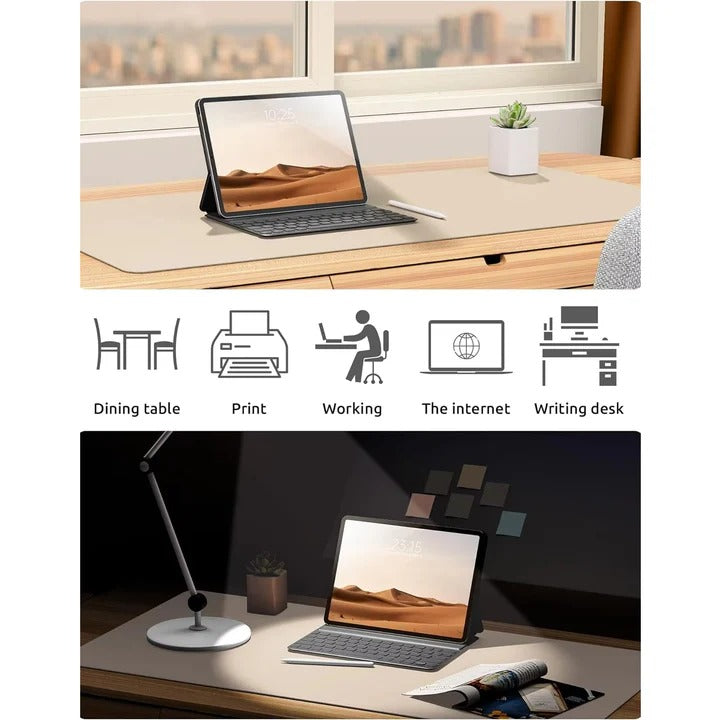 Premium PU Leather Desk Mat with Textured Backing - Stylish Workspace Accessory for Enhanced Comfort and Protection