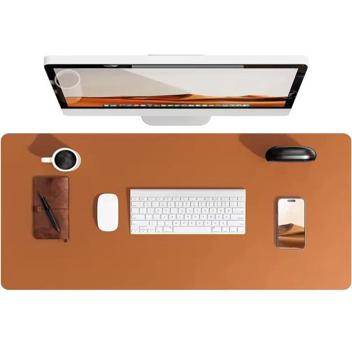 Premium PU Leather Desk Mat with Textured Backing - Stylish Workspace Accessory for Enhanced Comfort and Protection