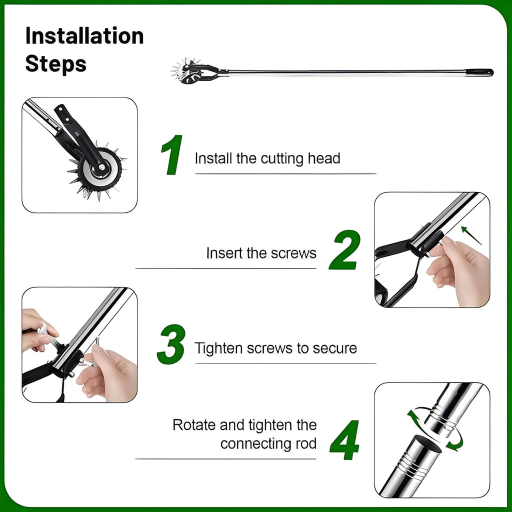 Adjustable Manual Wheel Lawn Edger - Ergonomic Handle for Precision Edging