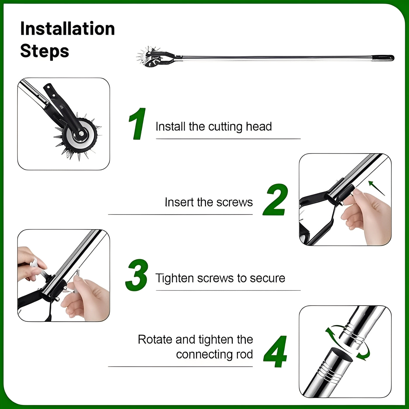 Adjustable Manual Wheel Lawn Edger - Ergonomic Handle for Precision Edging