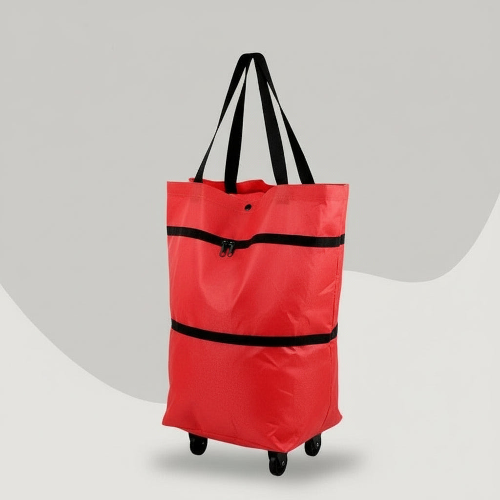Foldable Rolling Shopping Bag & Utility Tote with Wheels - Versatile, Lightweight, and Durable for Easy Transport