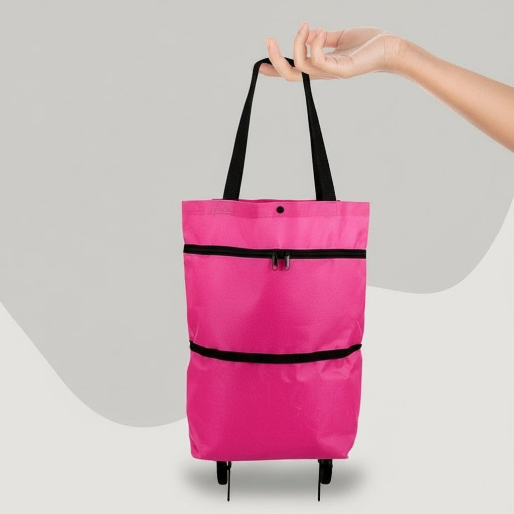 Foldable Rolling Shopping Bag & Utility Tote with Wheels - Versatile, Lightweight, and Durable for Easy Transport
