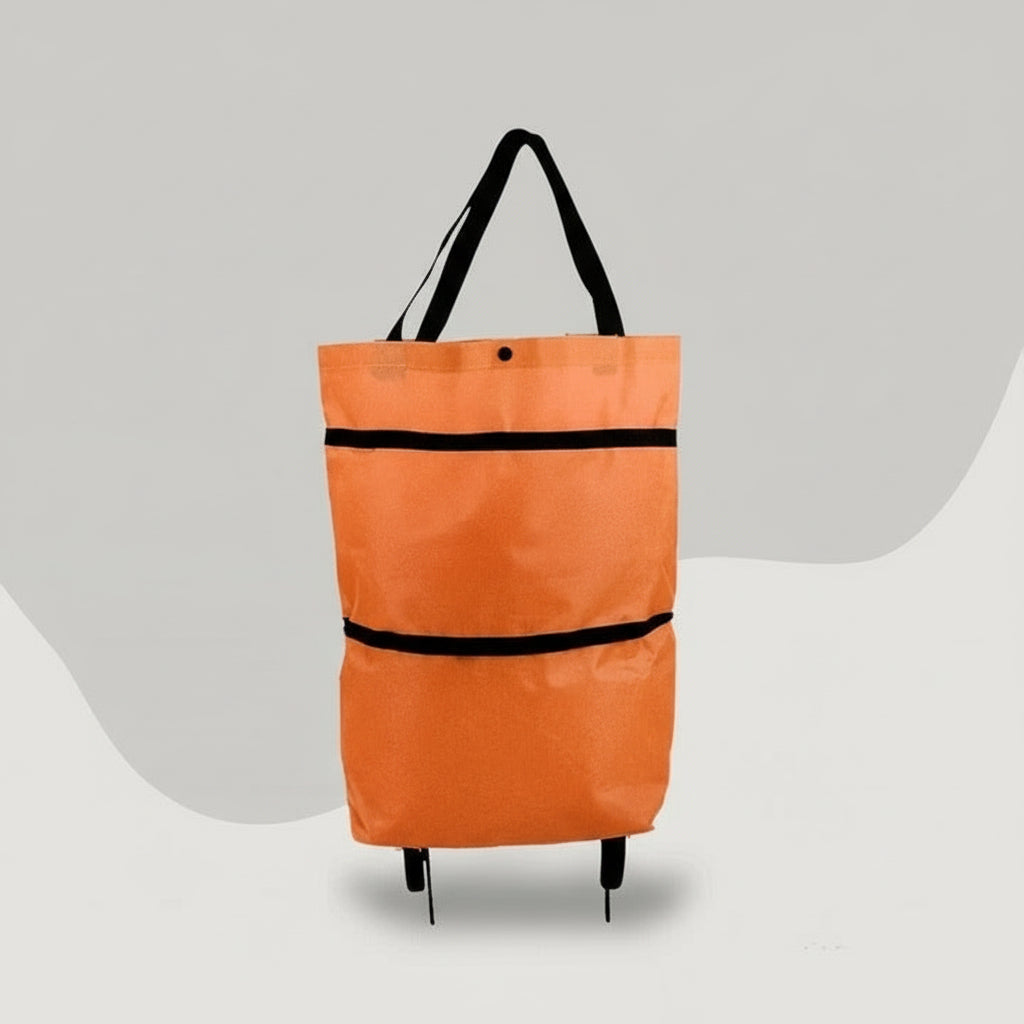 Foldable Rolling Shopping Bag & Utility Tote with Wheels - Versatile, Lightweight, and Durable for Easy Transport