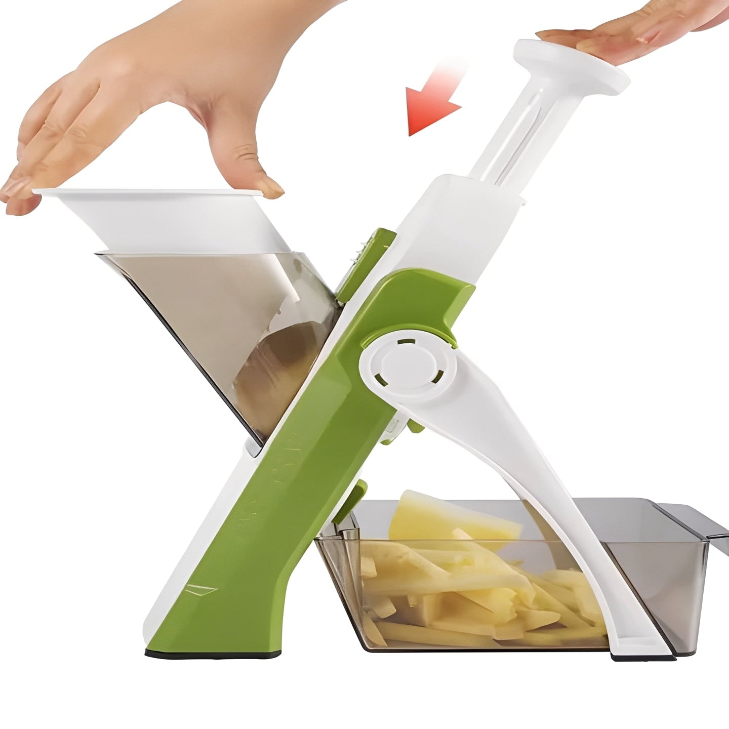 5-in-1 Vegetable Slicer with Interchangeable Blades & Collection Tray - Effortless Food Prep for Home Chefs