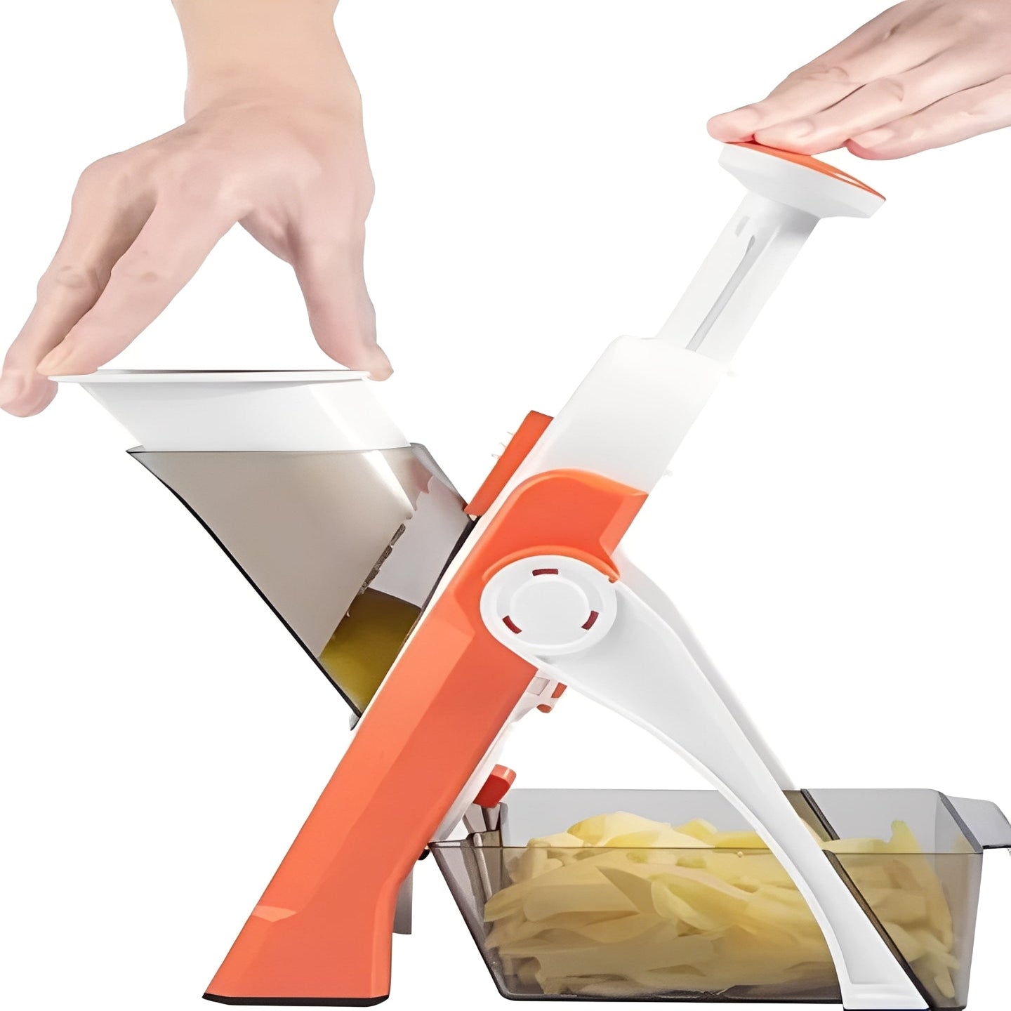 5-in-1 Vegetable Slicer with Interchangeable Blades & Collection Tray - Effortless Food Prep for Home Chefs