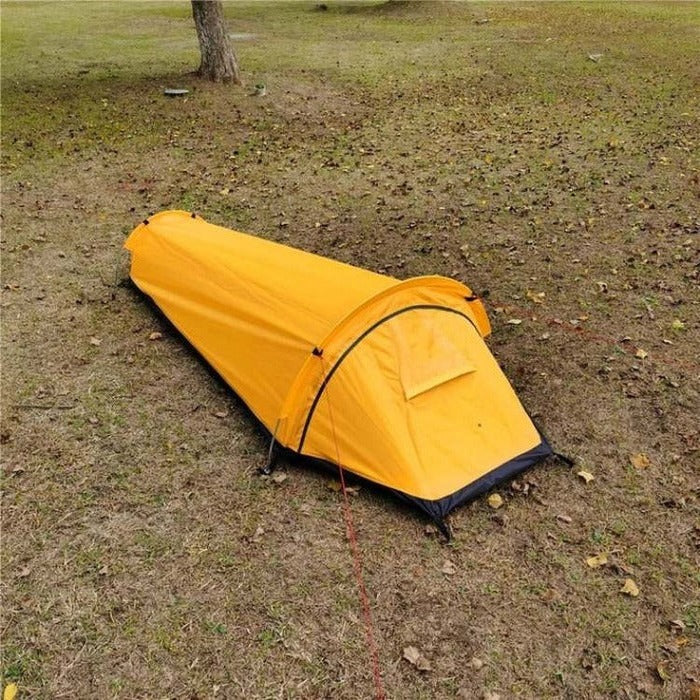 Lightweight Portable Single Person Camping Tent with Mesh Ventilation Panels - Ideal for Backpacking and Outdoor Adventures