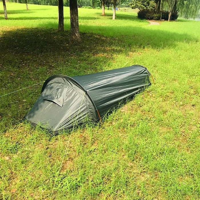 Lightweight Portable Single Person Camping Tent with Mesh Ventilation Panels - Ideal for Backpacking and Outdoor Adventures