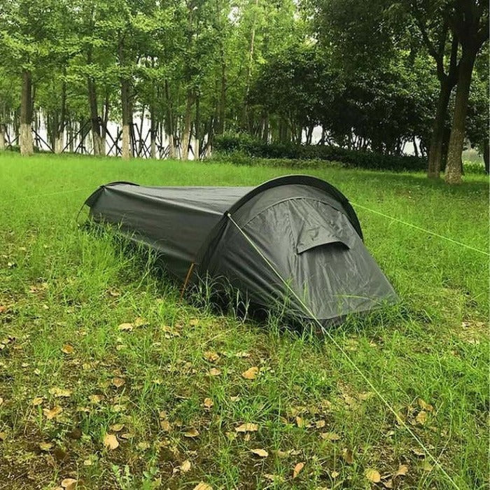 Lightweight Portable Single Person Camping Tent with Mesh Ventilation Panels - Ideal for Backpacking and Outdoor Adventures