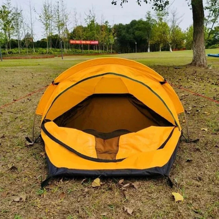 Lightweight Portable Single Person Camping Tent with Mesh Ventilation Panels - Ideal for Backpacking and Outdoor Adventures