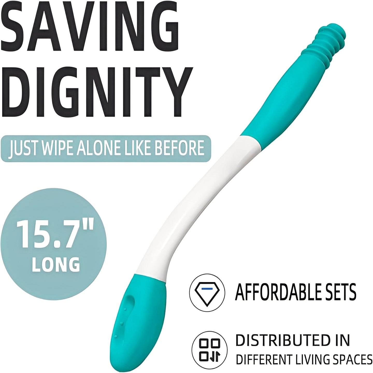 Extended Reach Toilet Wiping Assistance Tool - Set of 2 for Effortless Hygiene & Comfort
