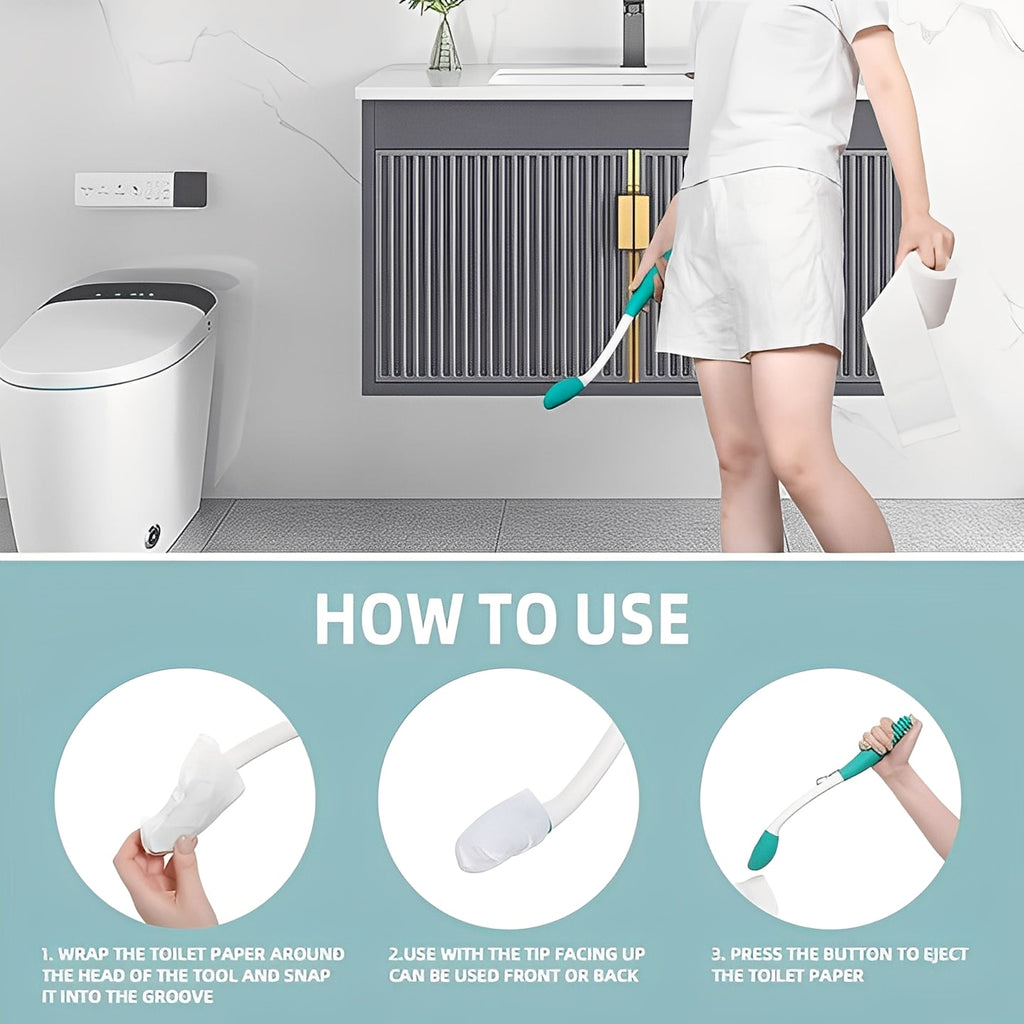 Extended Reach Toilet Wiping Assistance Tool - Set of 2 for Effortless Hygiene & Comfort