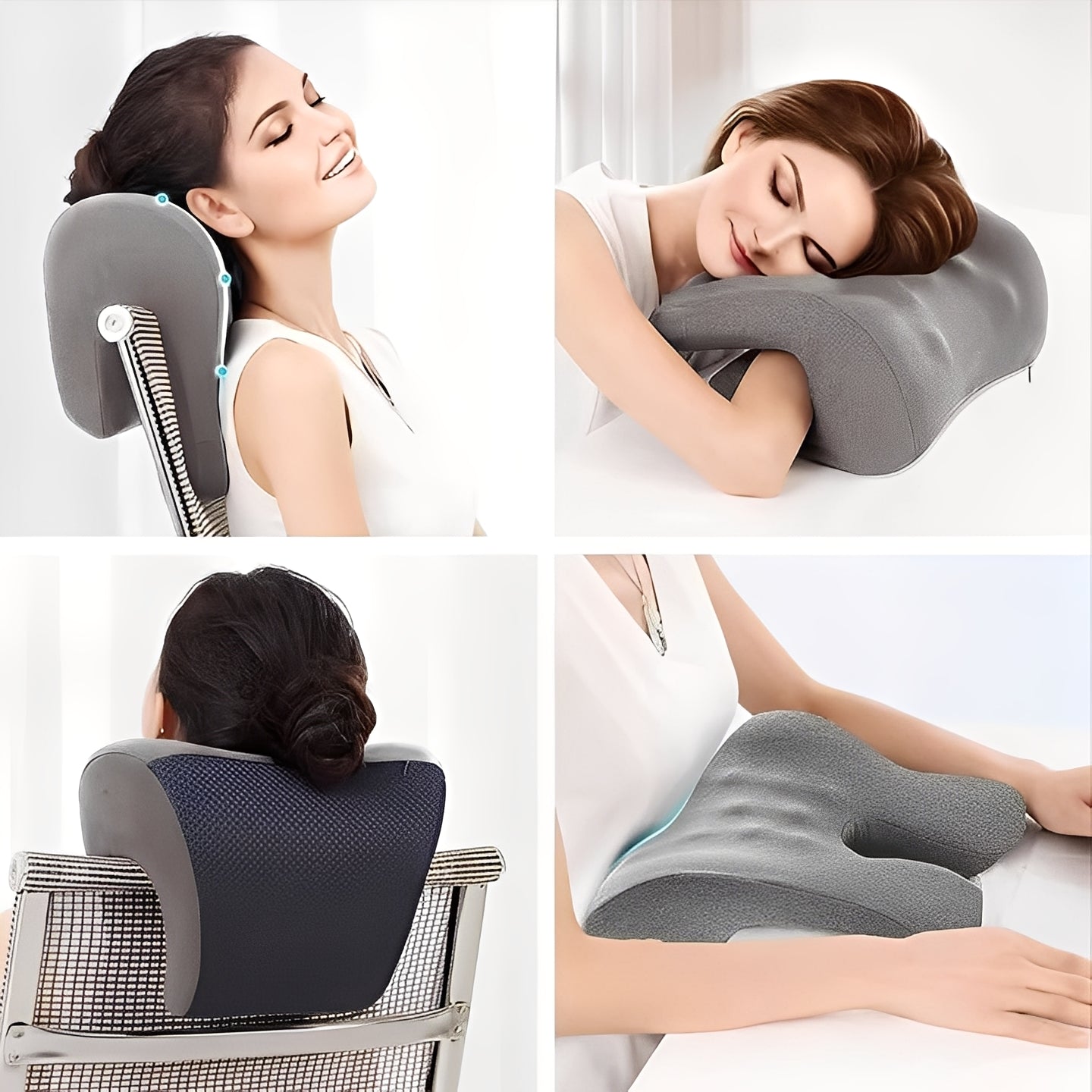 Ergonomic Adjustable Headrest Pillow for Office Chairs - Removable & Washable Cover for Ultimate Comfort