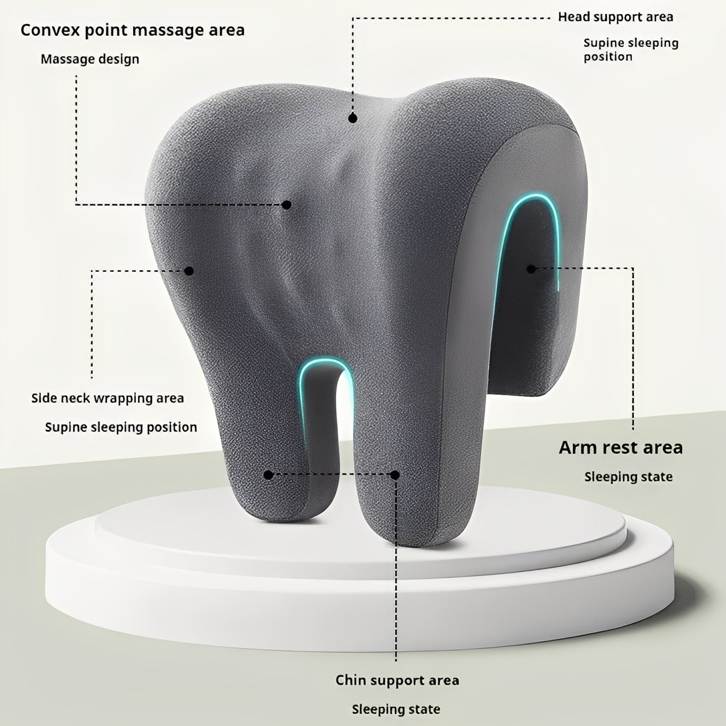 Ergonomic Adjustable Headrest Pillow for Office Chairs - Removable & Washable Cover for Ultimate Comfort