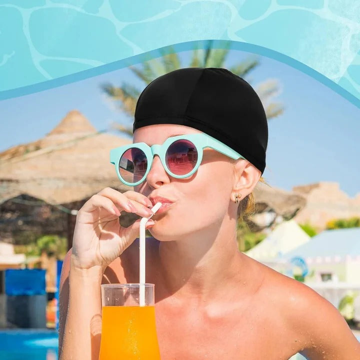 Stylish Stretch Swim Cap with Twist Front Turban Design - Perfect for Swimmers