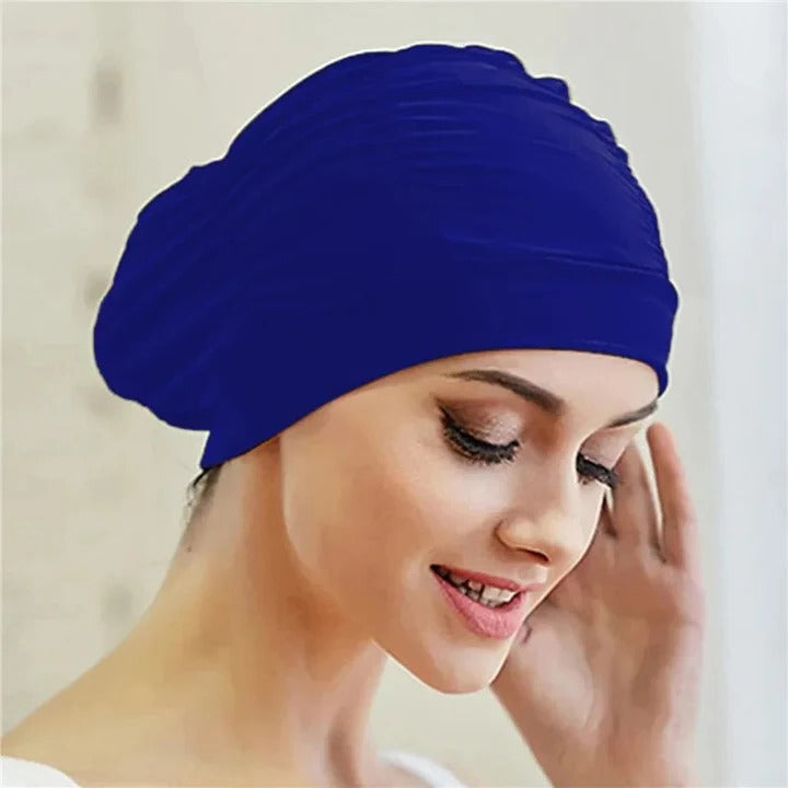 Stylish Stretch Swim Cap with Twist Front Turban Design - Perfect for Swimmers