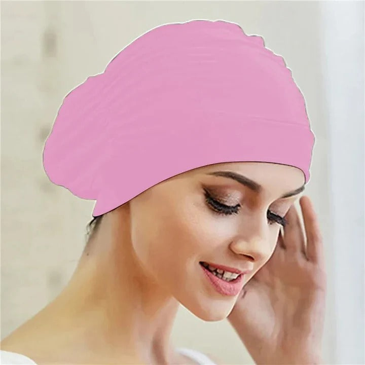Stylish Stretch Swim Cap with Twist Front Turban Design - Perfect for Swimmers