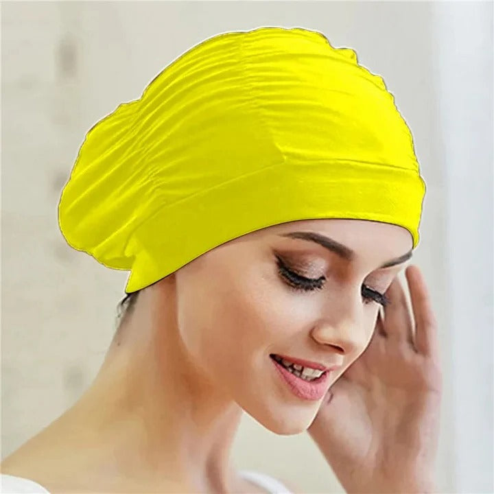 Stylish Stretch Swim Cap with Twist Front Turban Design - Perfect for Swimmers