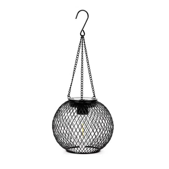 Solar-Powered Hanging Lantern with Warm LED Light - Decorative Outdoor Lighting