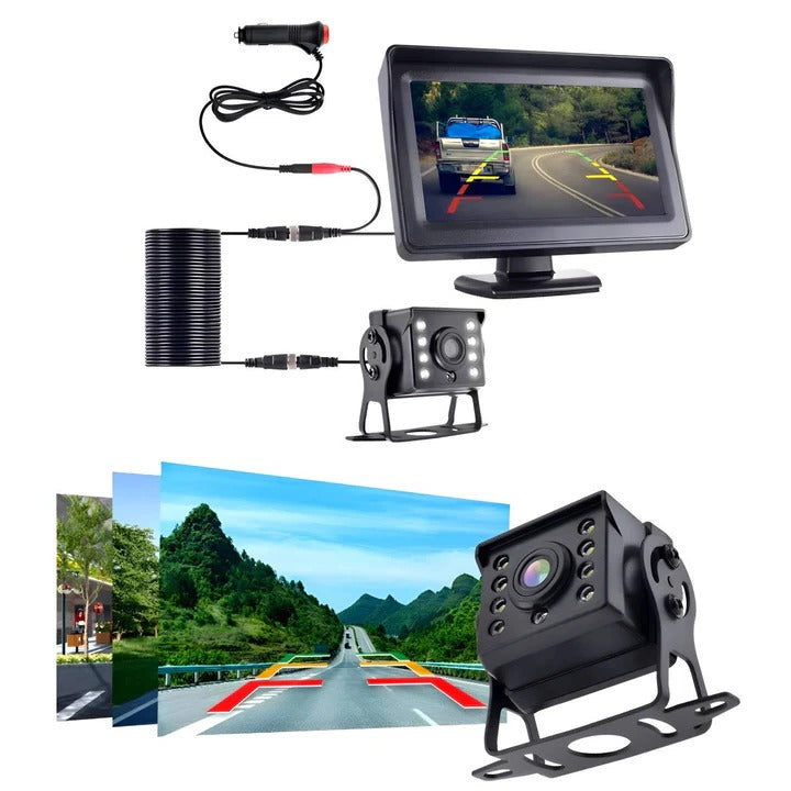 Wireless Backup Camera System with Rear View Monitor for Vehicles - Easy Installation & HD Night Vision