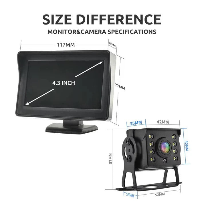 Wireless Backup Camera System with Rear View Monitor for Vehicles - Easy Installation & HD Night Vision