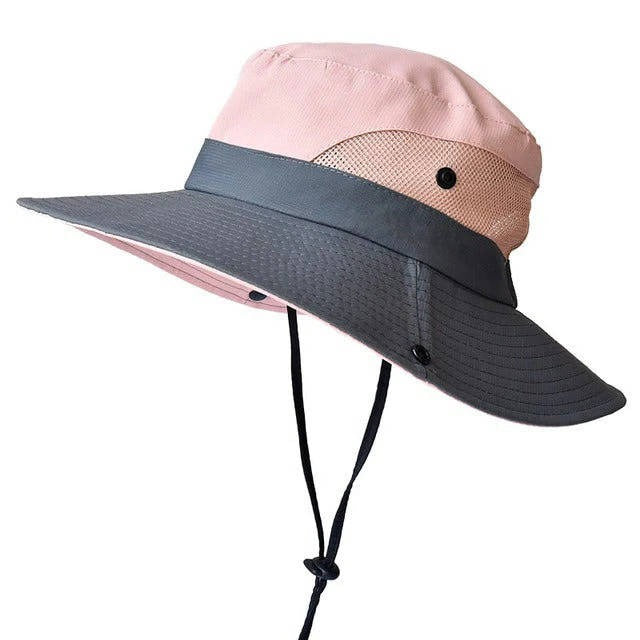 Adjustable Wide Brim Foldable Outdoor Sun Hat - Lightweight UV Protection with Strap