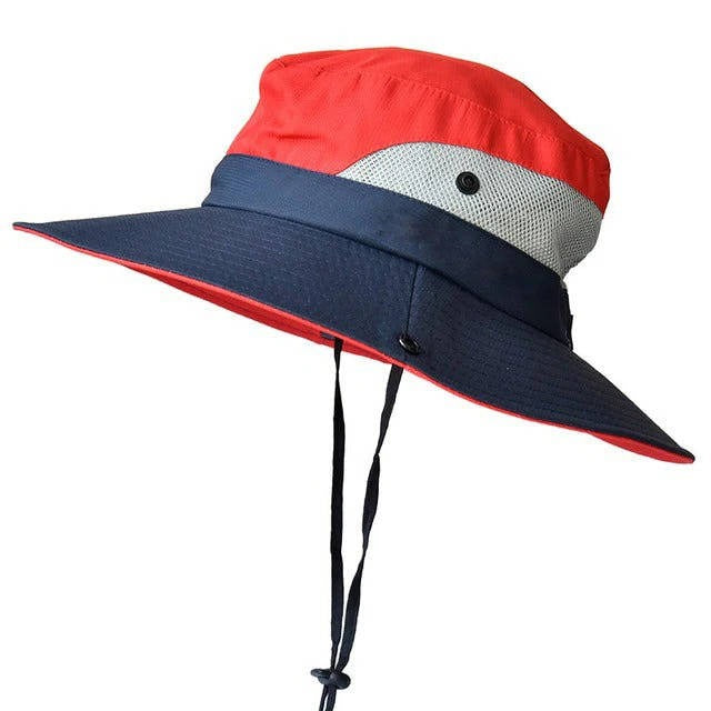 Adjustable Wide Brim Foldable Outdoor Sun Hat - Lightweight UV Protection with Strap
