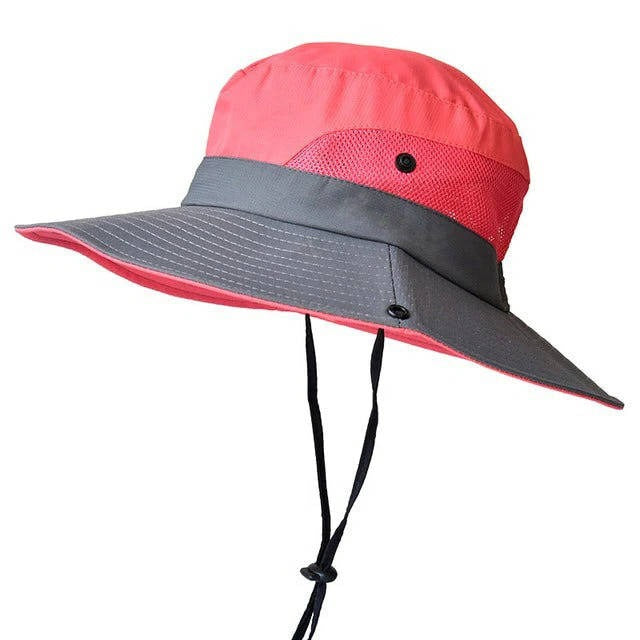 Adjustable Wide Brim Foldable Outdoor Sun Hat - Lightweight UV Protection with Strap