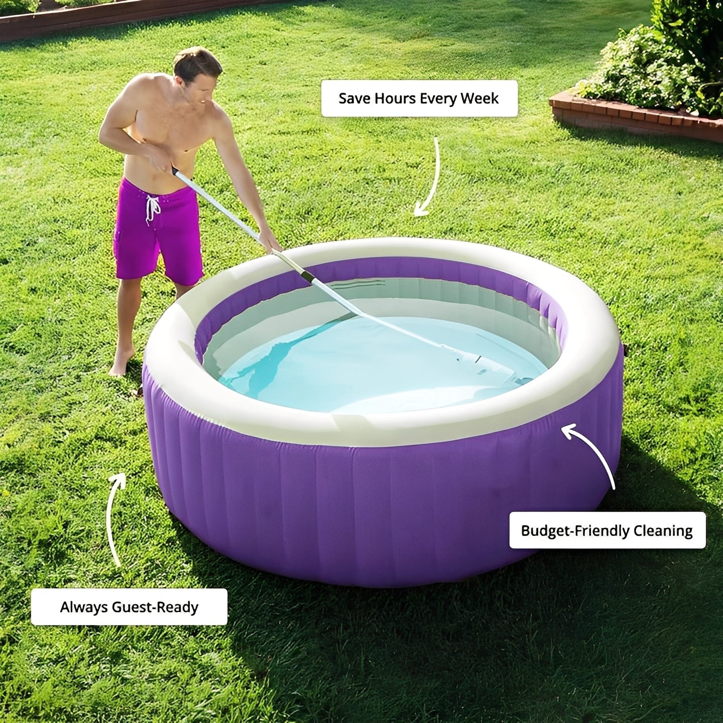 Cordless Handheld Pool Vacuum Cleaner - Rechargeable, Lightweight & Portable for Easy Pool Cleaning