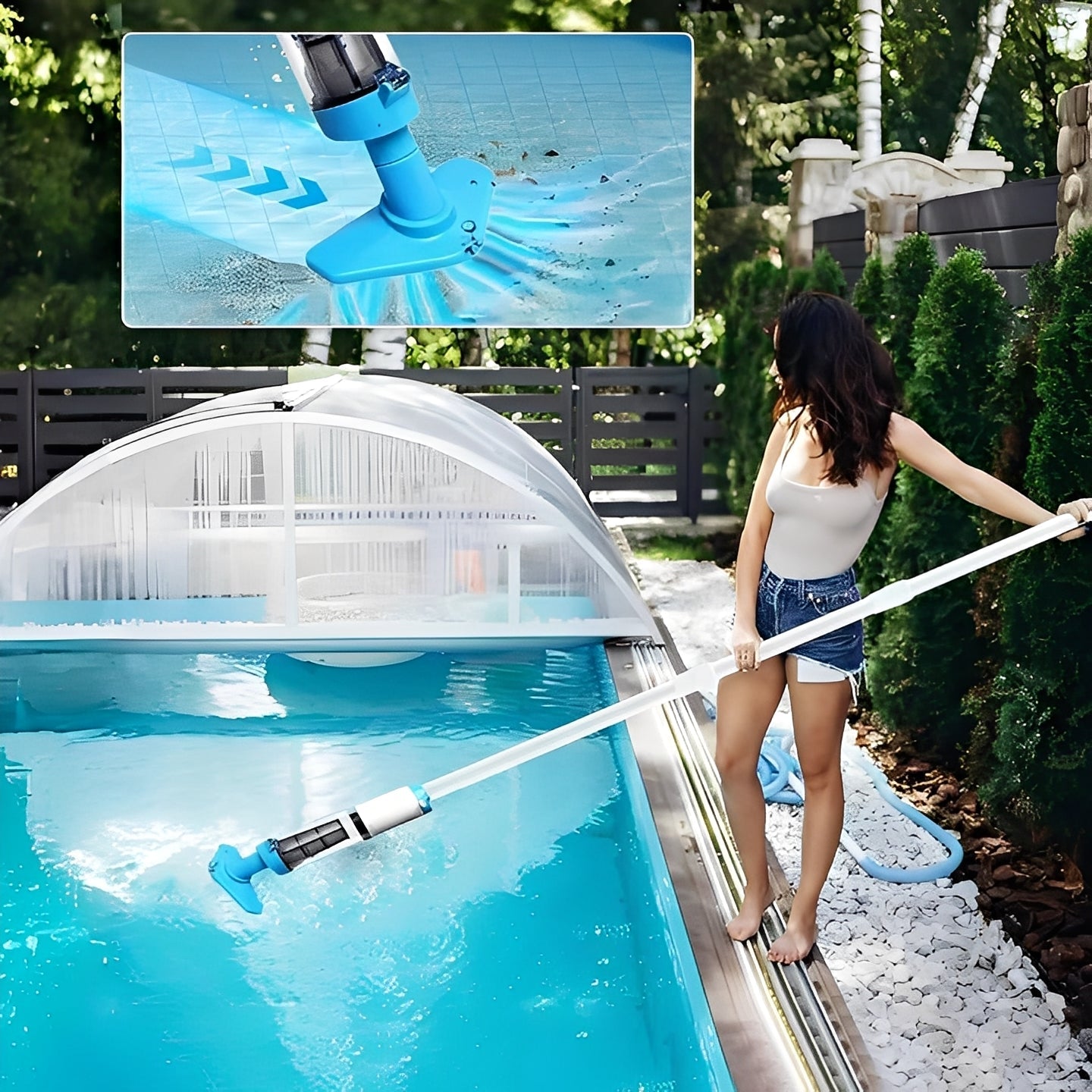 Cordless Handheld Pool Vacuum Cleaner - Rechargeable, Lightweight & Portable for Easy Pool Cleaning