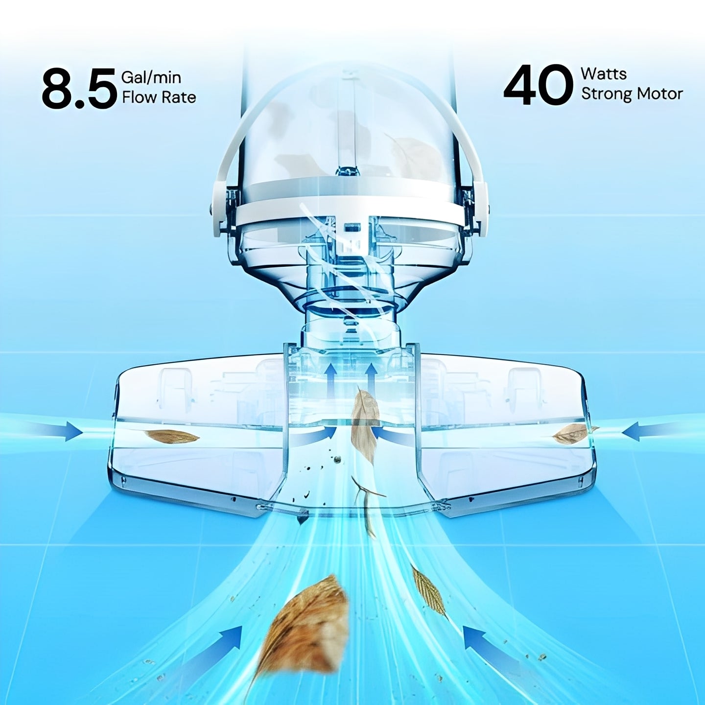 Cordless Handheld Pool Vacuum Cleaner - Rechargeable, Lightweight & Portable for Easy Pool Cleaning