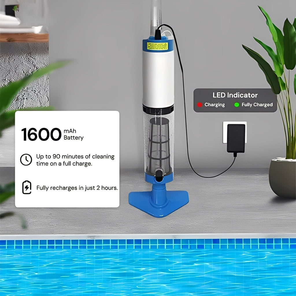 Cordless Handheld Pool Vacuum Cleaner - Rechargeable, Lightweight & Portable for Easy Pool Cleaning