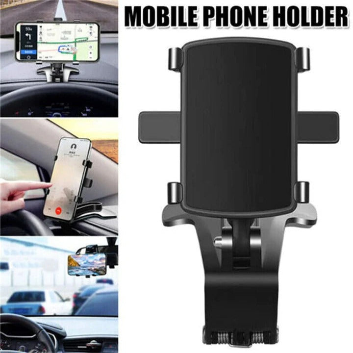 Adjustable Car Phone Holder with 360° Rotation & Versatile Multi-Position Mounting - Universal Fit for All Smartphones