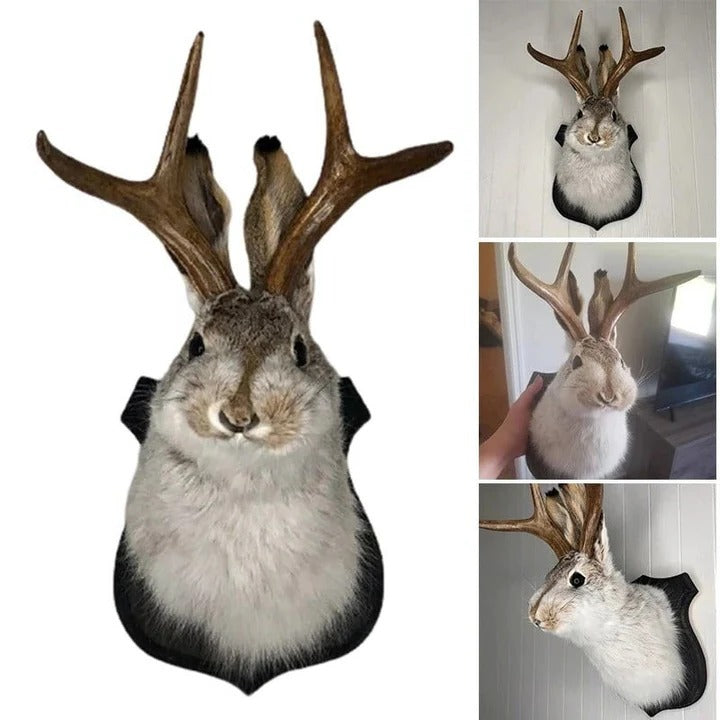 Unique Hanging Jackalope Wall Art - Whimsical Home Decor for Animal Lovers