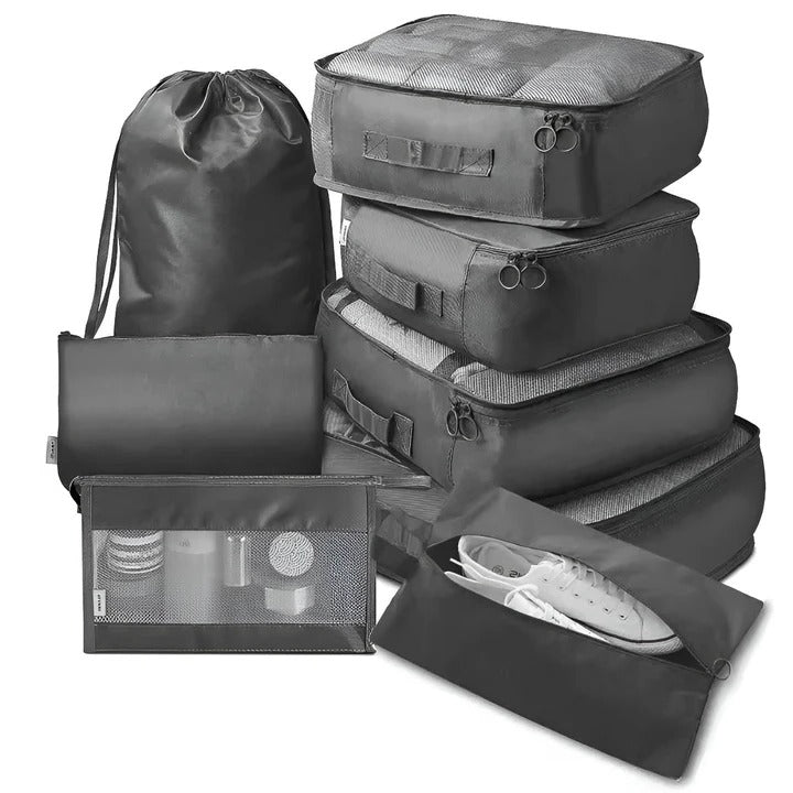7-Piece Travel Packing Cube Set with Mesh Panels - Organize Your Luggage Efficiently