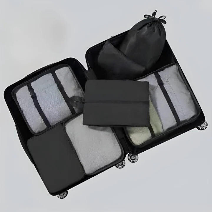 7-Piece Travel Packing Cube Set with Mesh Panels - Organize Your Luggage Efficiently