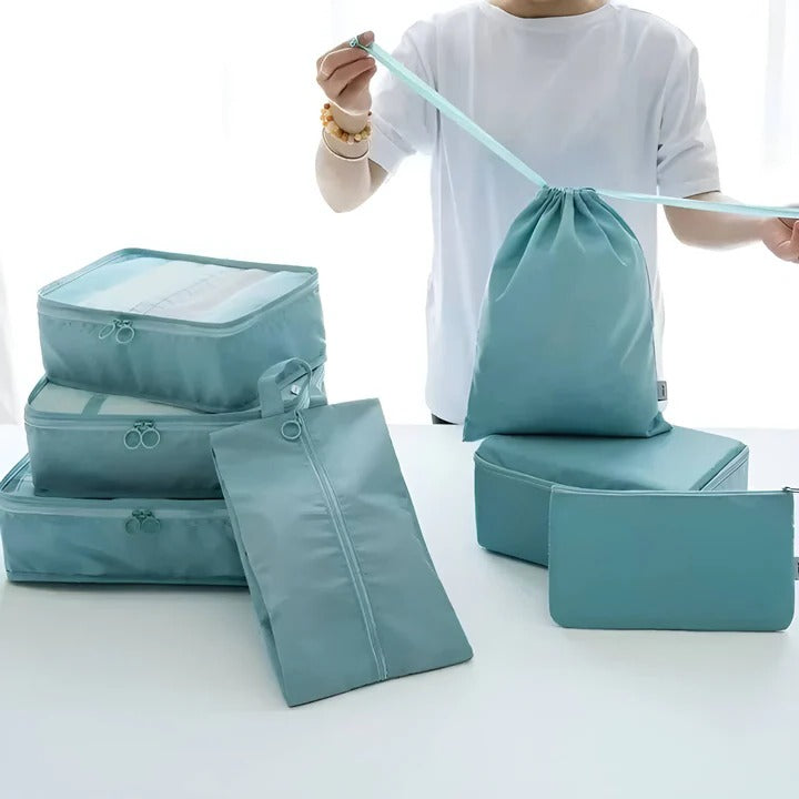 7-Piece Travel Packing Cube Set with Mesh Panels - Organize Your Luggage Efficiently