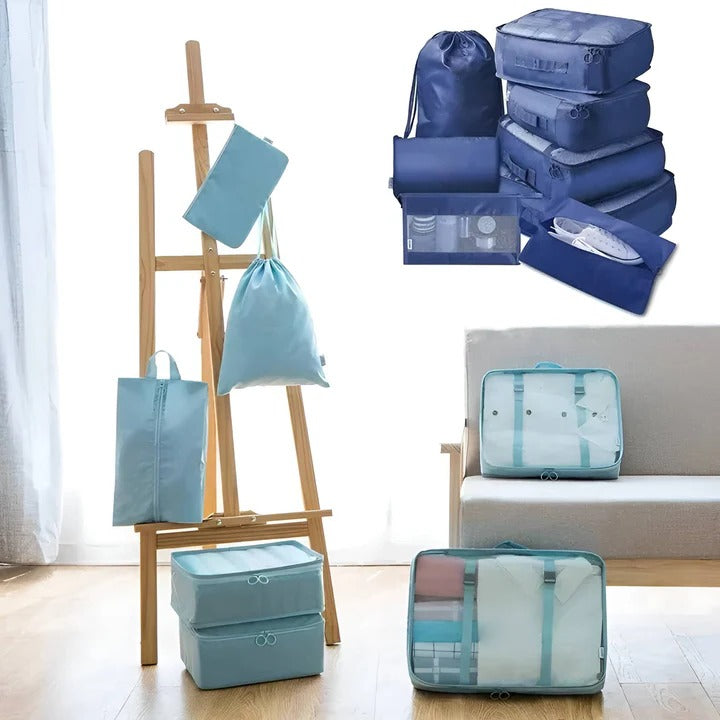 7-Piece Travel Packing Cube Set with Mesh Panels - Organize Your Luggage Efficiently