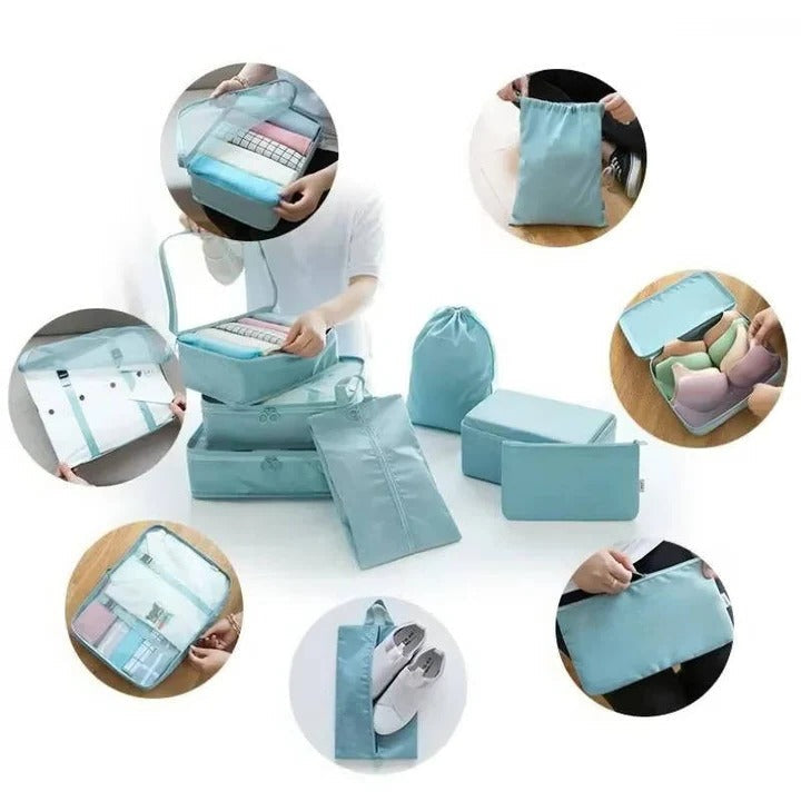 7-Piece Travel Packing Cube Set with Mesh Panels - Organize Your Luggage Efficiently