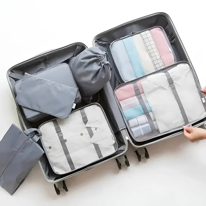 7-Piece Travel Packing Cube Set with Mesh Panels - Organize Your Luggage Efficiently